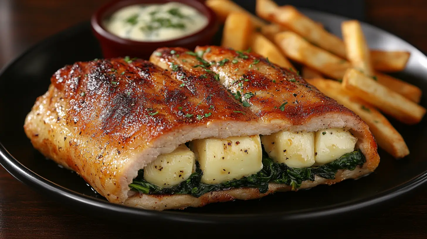 Stuffed Pork Chops with Brie and Spinach