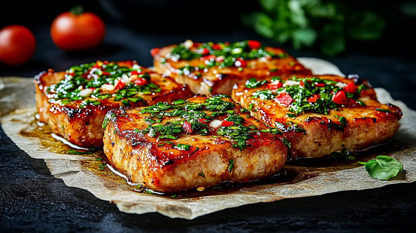 Oven Roasted Pork Chops with Garlic and Italian Herbs