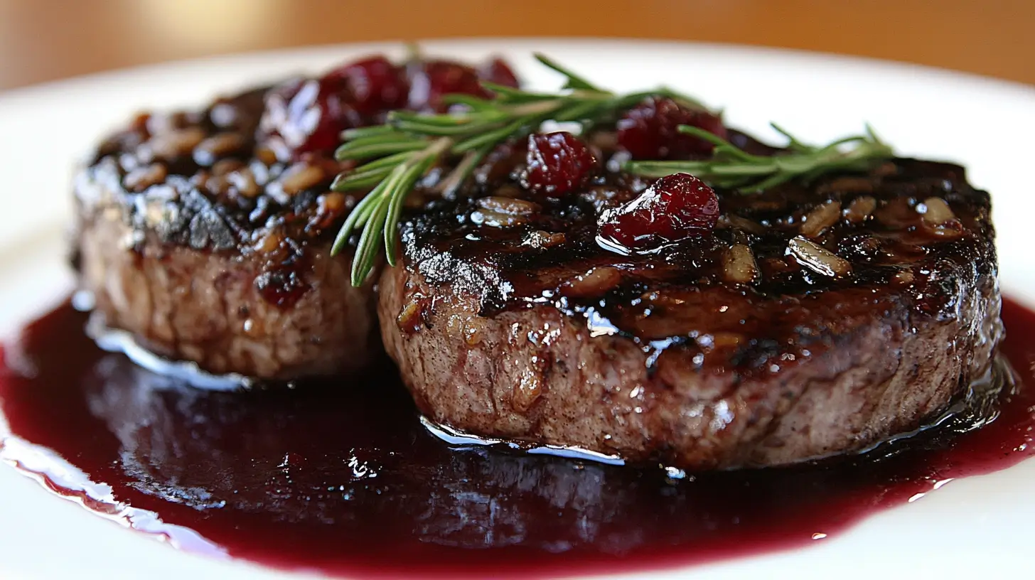 Pork Chops with Wild Rice Stuffing and Cranberry Sauce