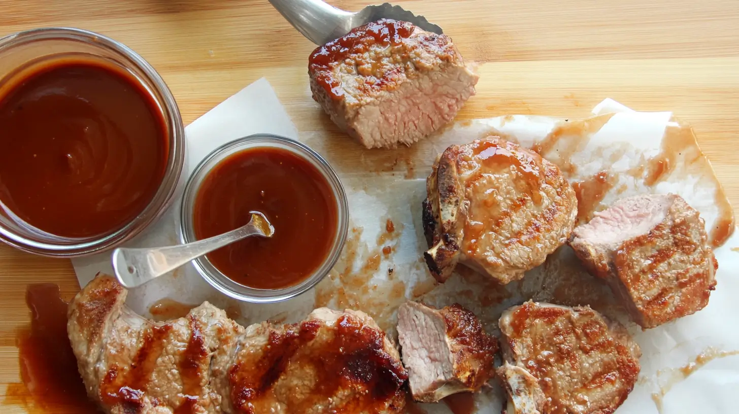 Grilled Bone-In Pork Chops with BBQ Sauce Post image