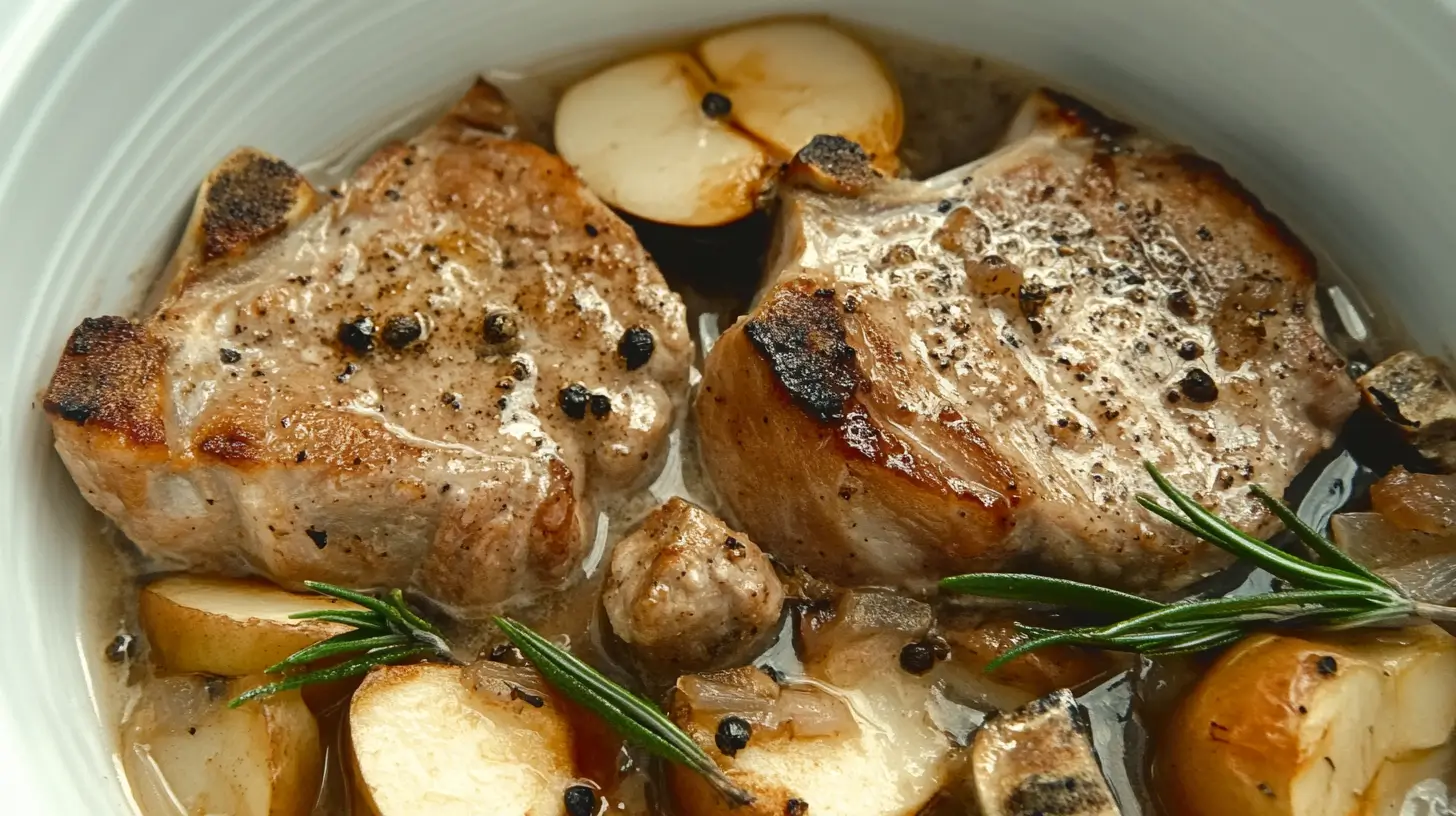 Slow Cooker Pork Chops with Apple Cider and Rosemary Post image