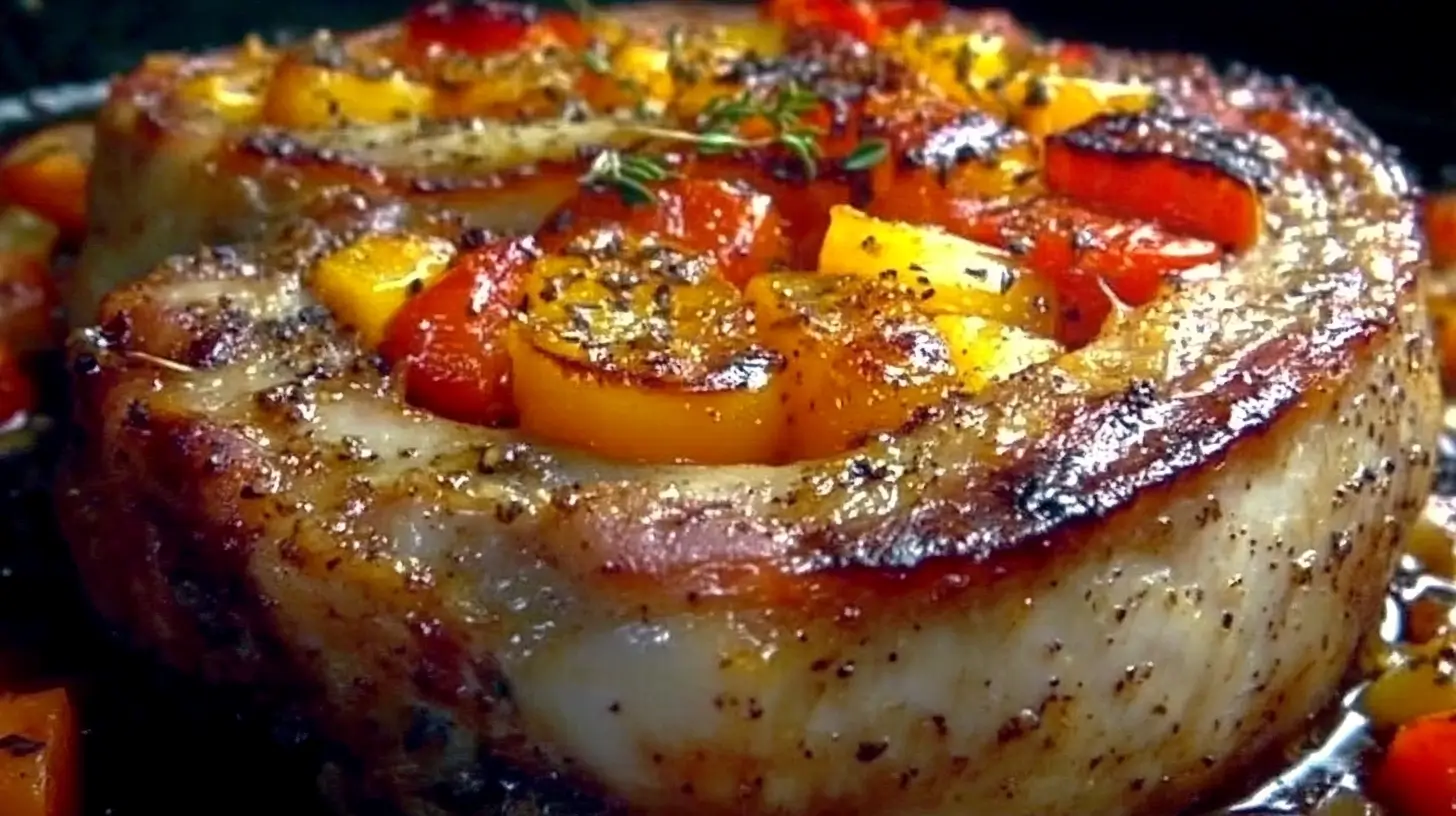 Stuffed Pork Chops with Hot Honey and Cheddar Post image