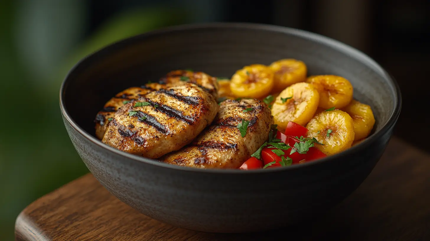 Air Fryer Jerk Pork Chops with Fried Plantains Post image