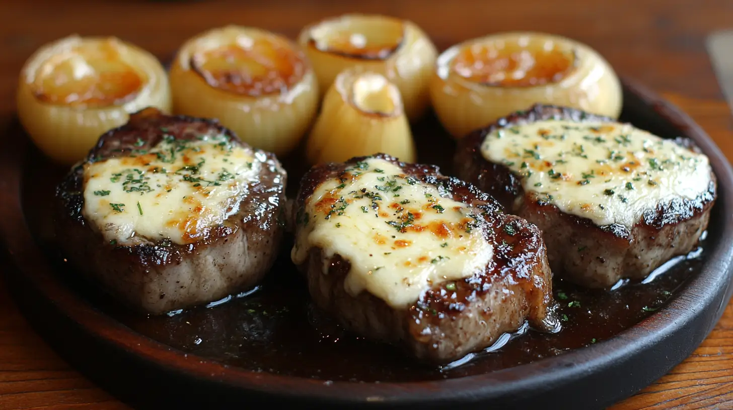 French Onion Pork Chops with Gruyère and Caramelized Onions Post image