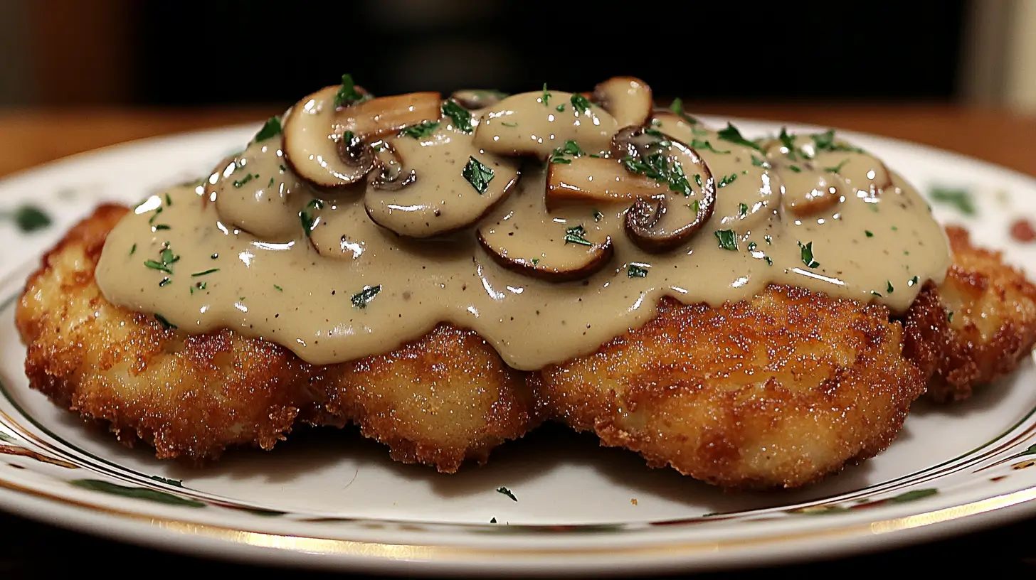 Jägerschnitzel-Style Pork Chops with Mushroom Gravy Post image