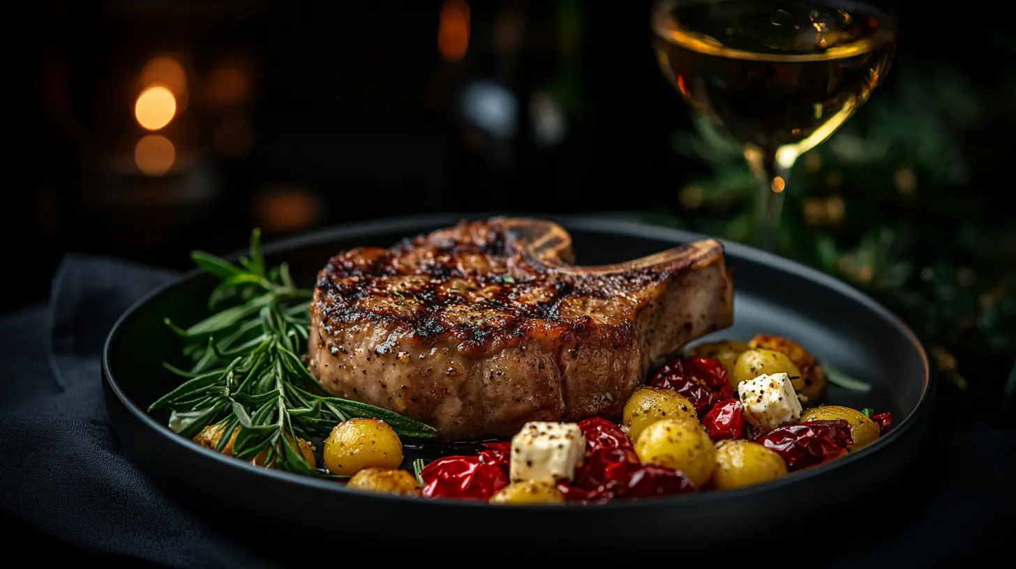 Mediterranean Pork Chops with Roasted Red Peppers and Feta Post image