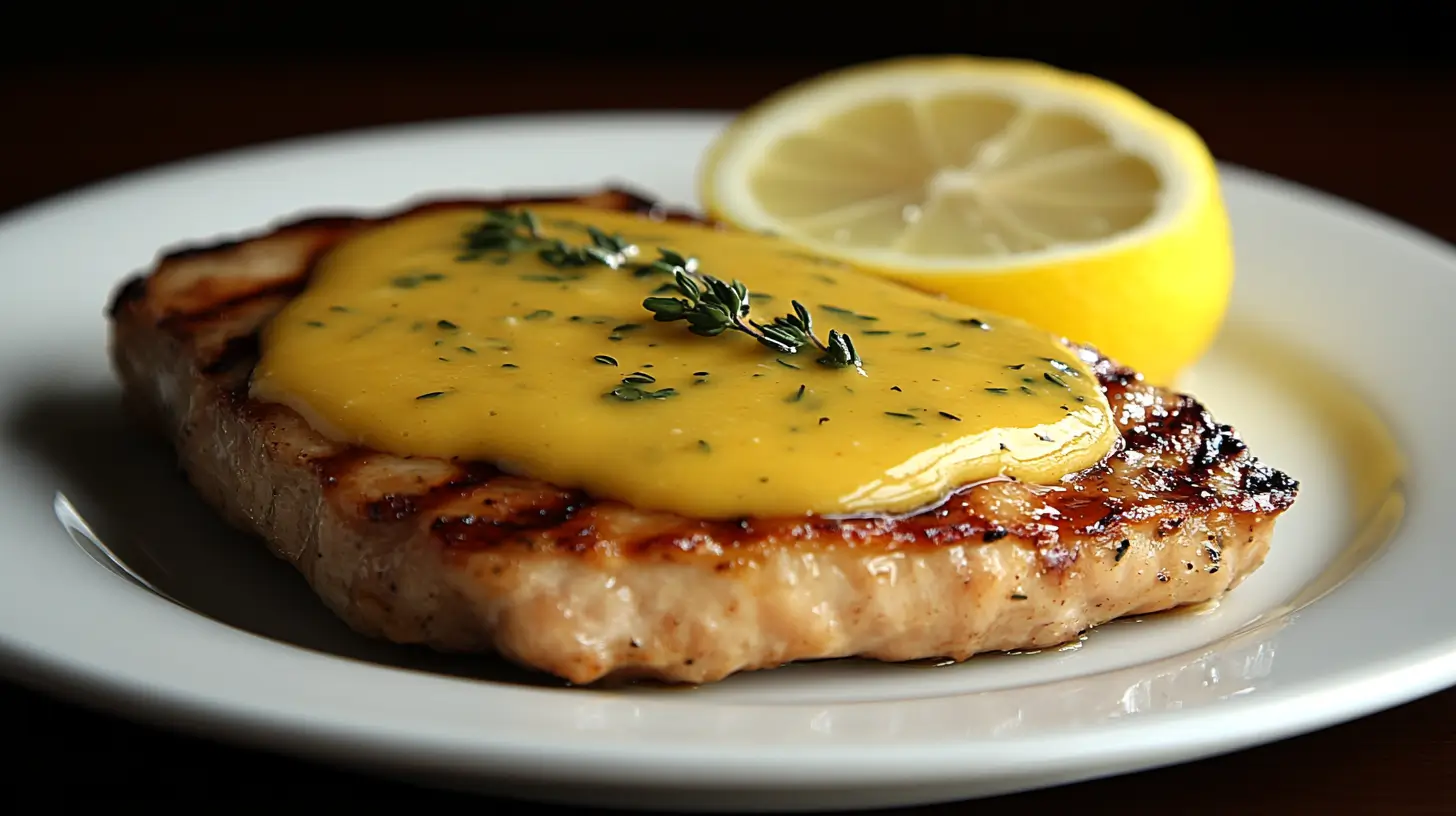 Pork Chops with Lemon-Thyme Velouté Sauce Post image
