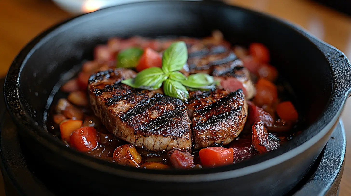 Pork Chops with Ratatouille and Fresh Basil Post image