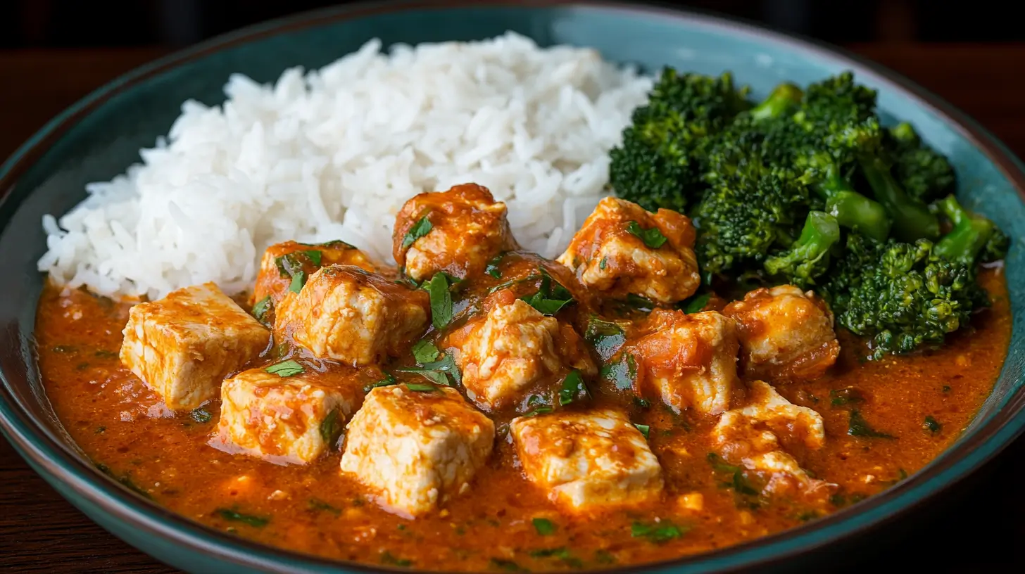 Protein in Pork Chops Served with Rice and Broccoli Post image