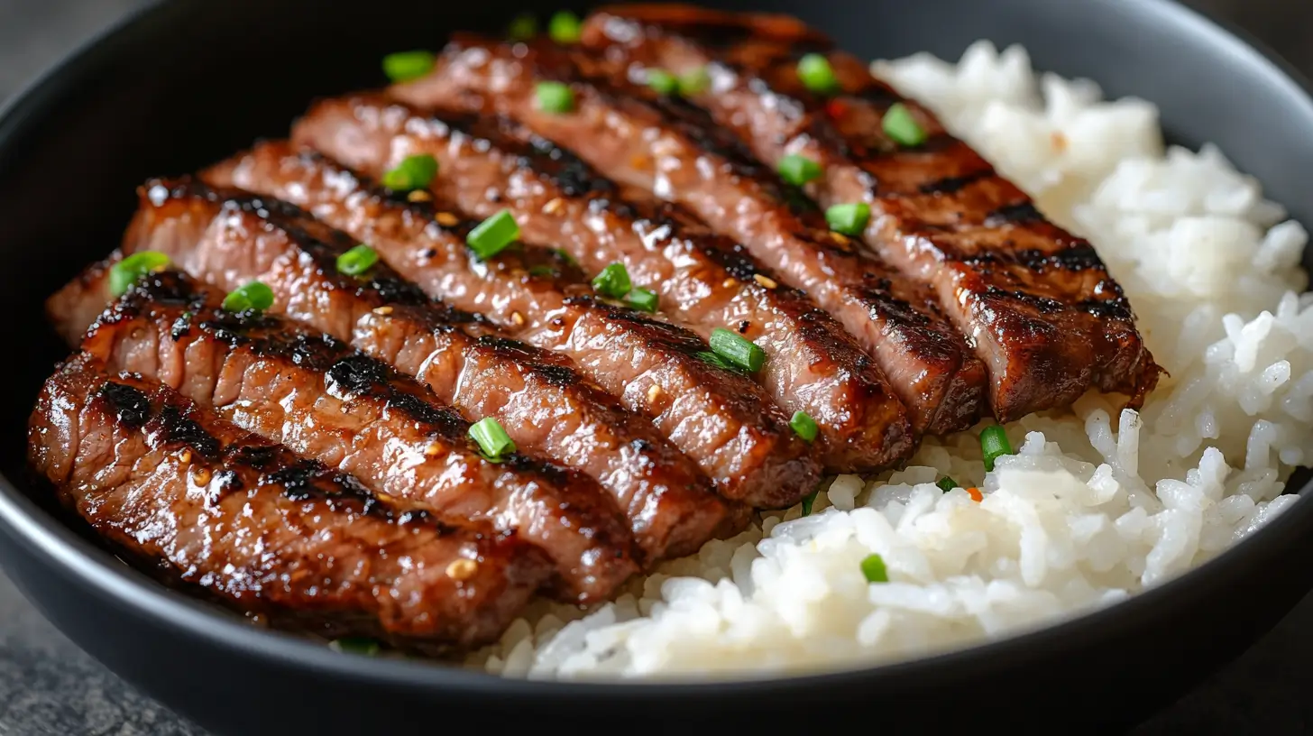 Soy-Ginger Pork Chops with Steamed Rice Post image