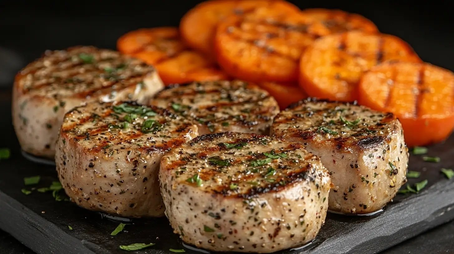 Tropical Pork Chops with Grilled Papaya and Cilantro Post image