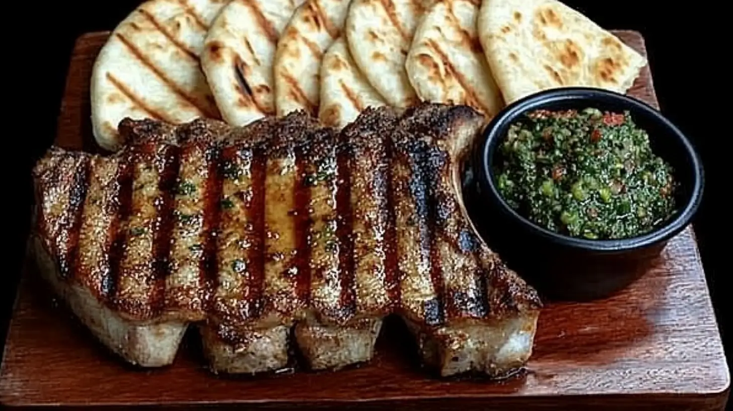 Tandoori Pork Chops with Cucumber Salad and Naan Post image
