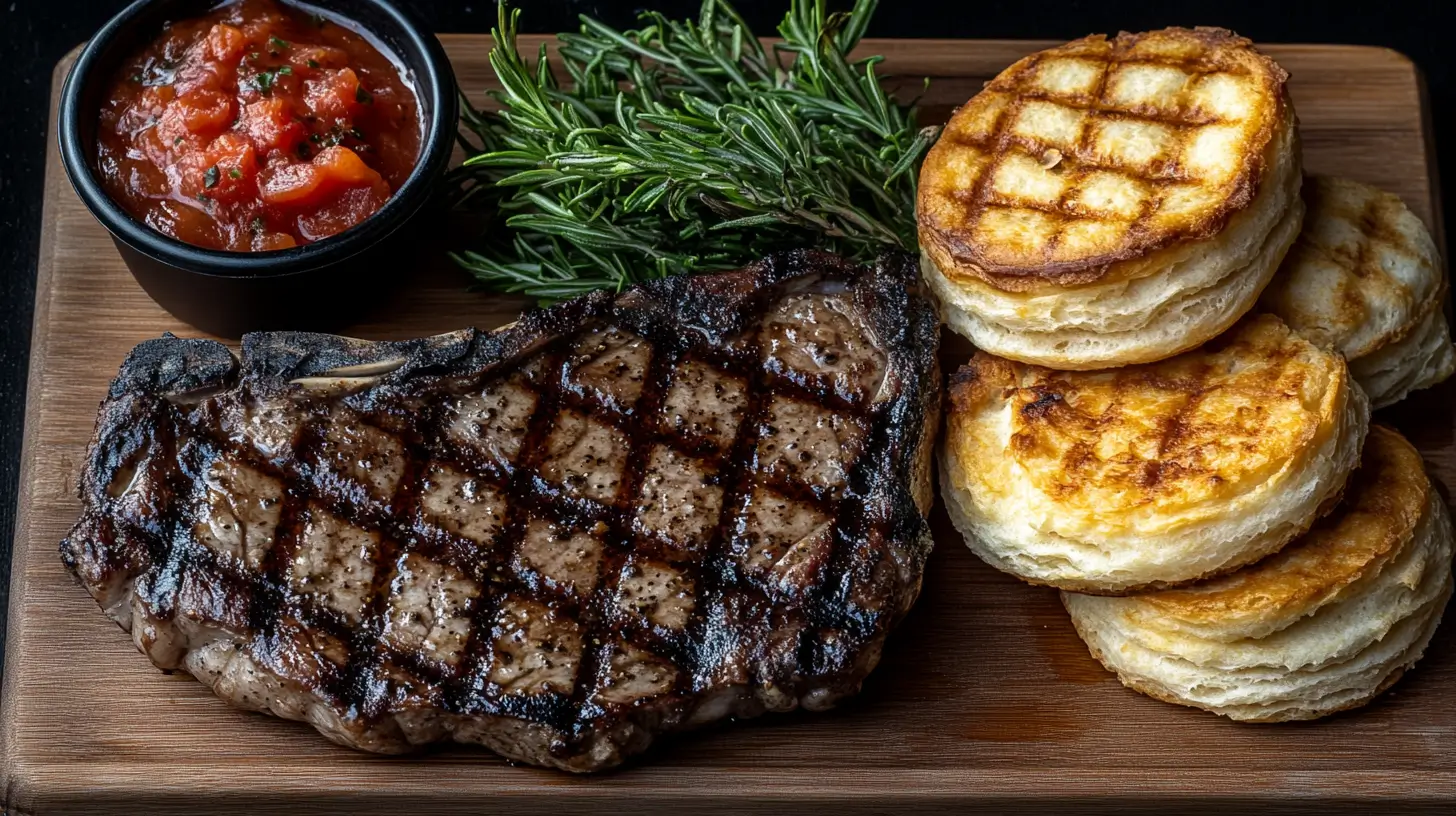 Pork Chops with Tomato Gravy and Buttermilk Biscuits Post image