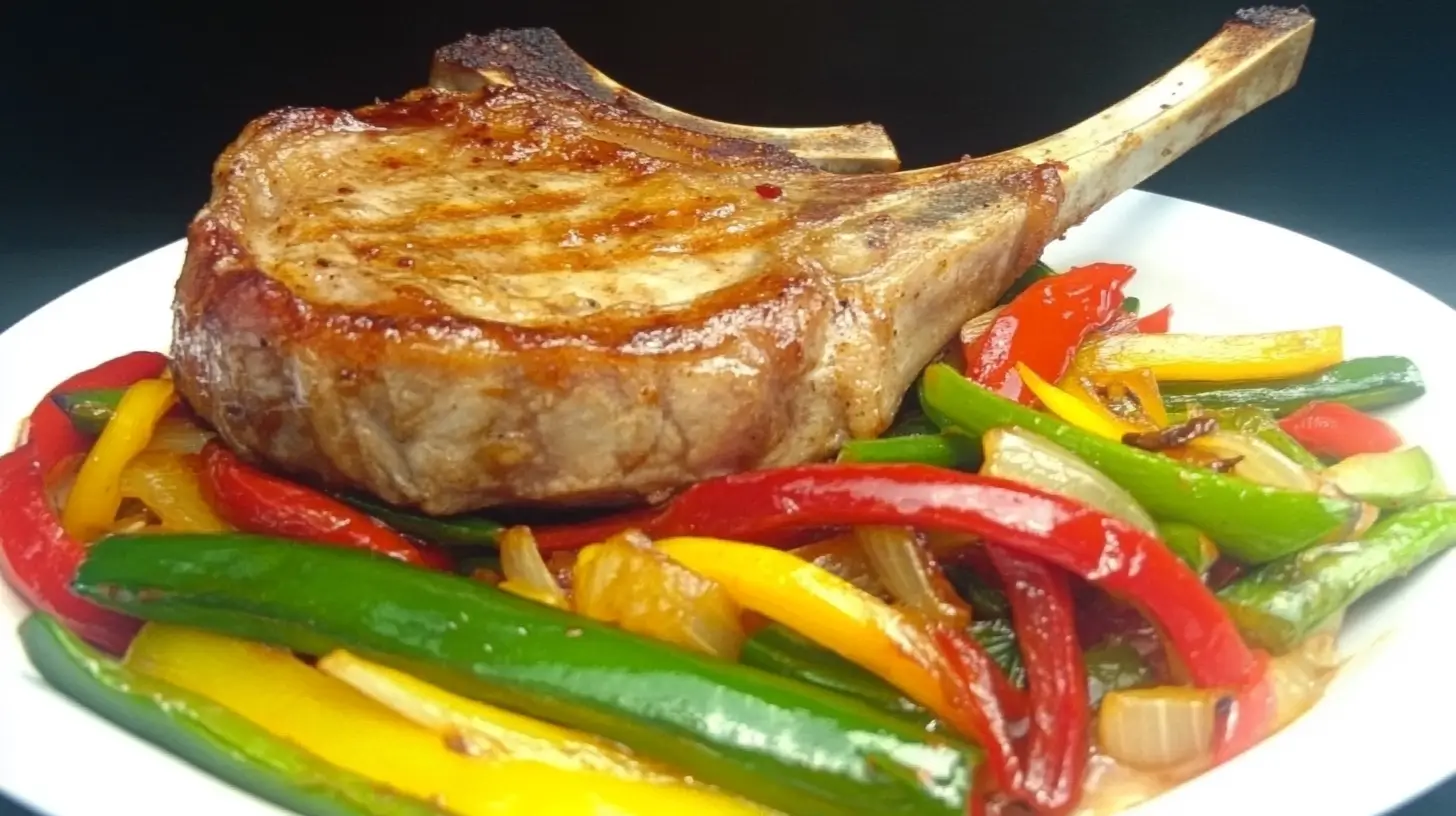 Center Cut Pork Chops with Sweet Chili Sauce and Stir-Fried Veggies