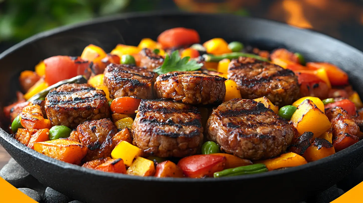 High Protein Pork Chops with Tempeh and Green Beans