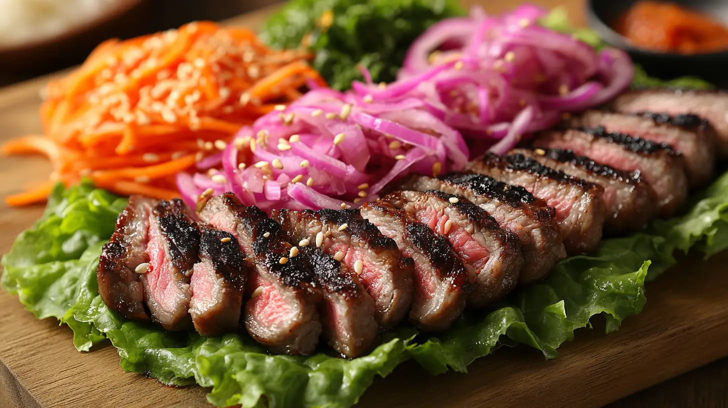 Leftover Pork Chops in Korean BBQ Lettuce Cups