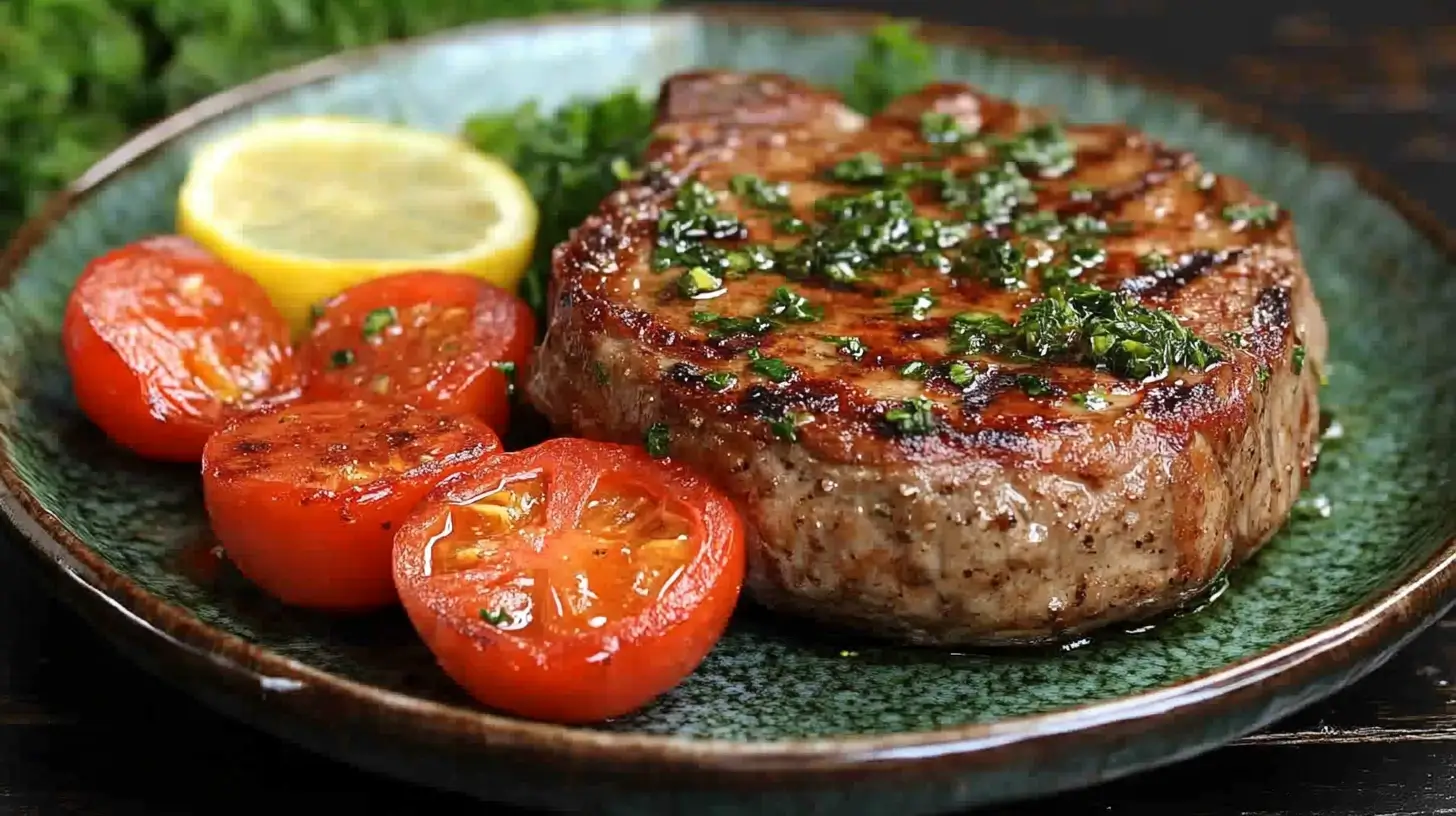 Quick Pork Chop and Kale Salad with Lemon Vinaigrette