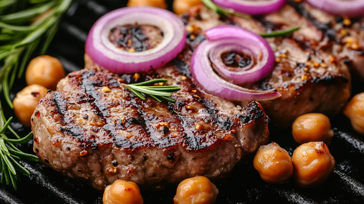 Mediterranean Pork Chops with Roasted Chickpea Salad