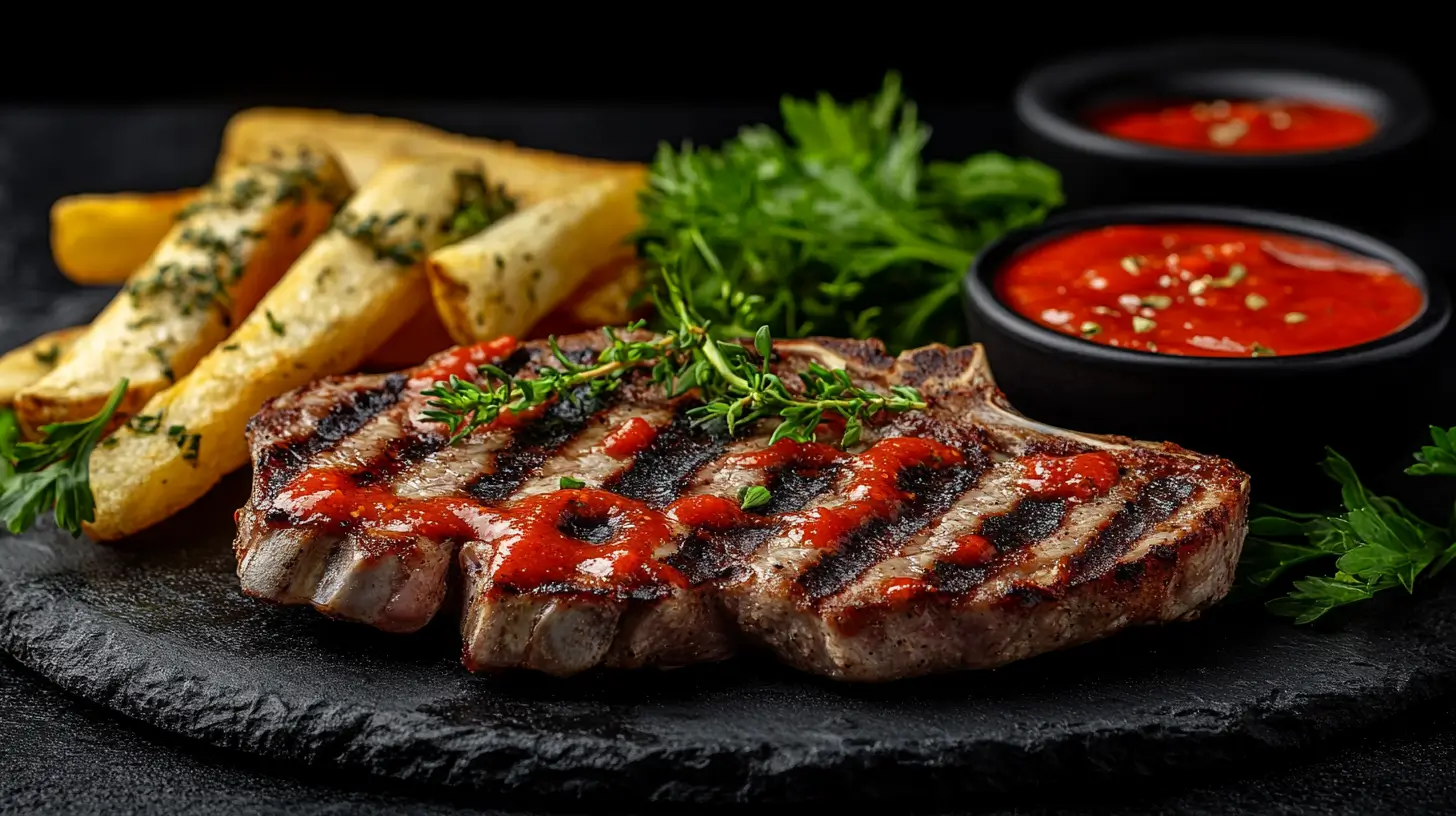 Pork Chops with Spicy Island BBQ Sauce