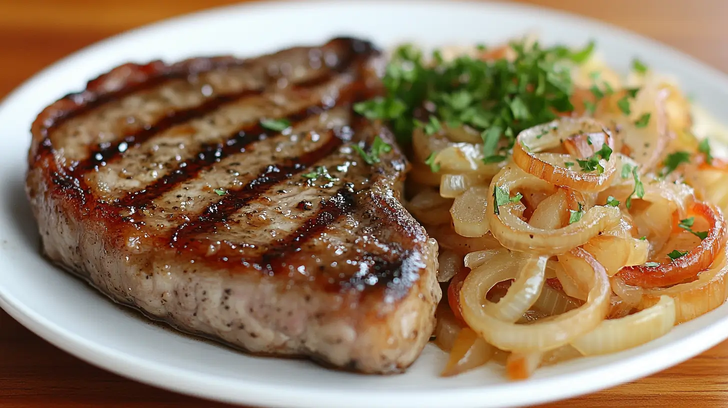 Slow Cooker German Pork Chops with Vinegar and Onions