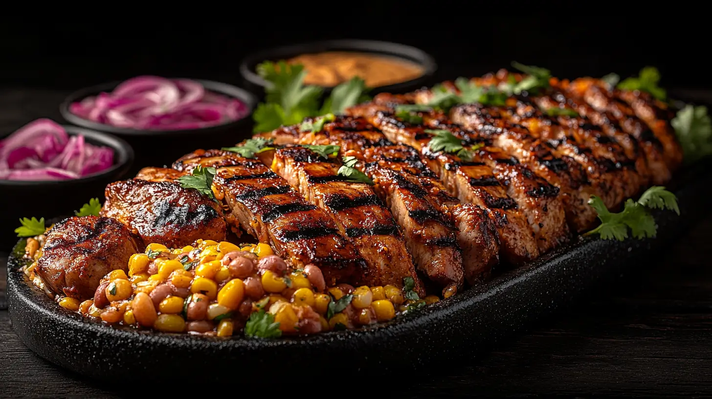 Southern Pork Chops with Hot Water Cornbread and Beans