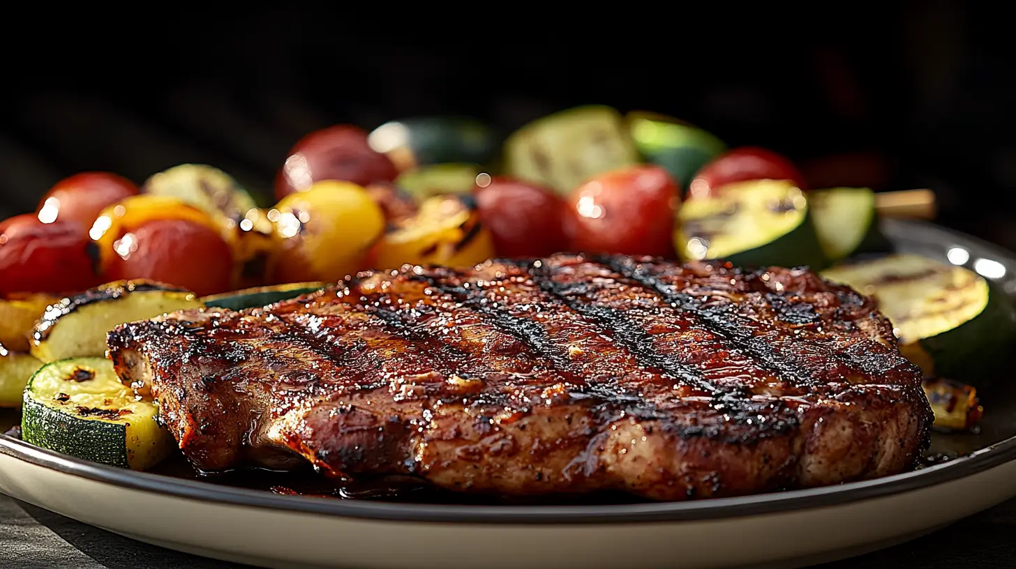 BBQ Pork Chops with Grilled Veggie Skewers Post image